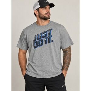 Nike Dri-FIT Just Do It 3D Graphic T Shirt Men's XL Gray Athletic